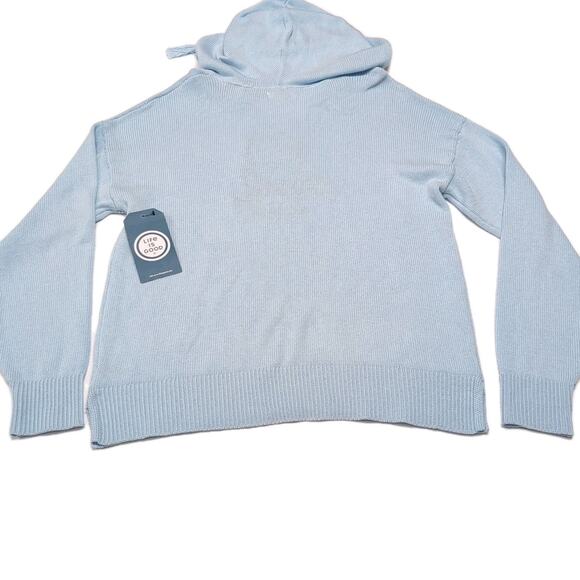 Life Is Good Hoodie Sweater Womens Size L Light Blue American Flag Beach NEW NWT - Picture 4 of 12